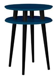 Konferenční stolek UFO Dmr. 45 cm x výška 61 cm - petrolejově modrá / černé nohy