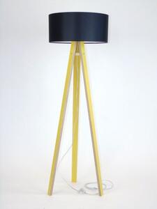 Stojací lampa WANDA 45x140cm - žlutá / černé stínítko