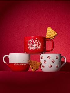 Sinsay - Vánoční kameninový hrnek s nápisem „Merry Christmas“ - červená