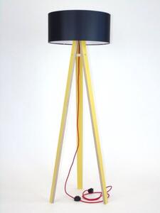 WANDA Stojací lampa 45x140cm - žlutá / černé stínidlo / červená