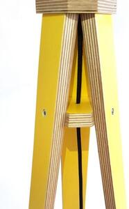 WANDA Stojací lampa 45x140cm - žlutá / černé stínidlo / černá