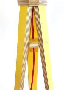 WANDA Stojací lampa 45x140cm - žlutá / černé stínidlo / červená