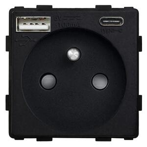 Modul 230V zásuvky s USB nabíječkou R-Socket-16A+USB-B
