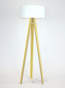Stojací lampa WANDA 45x140cm - žlutá / bílé stínítko