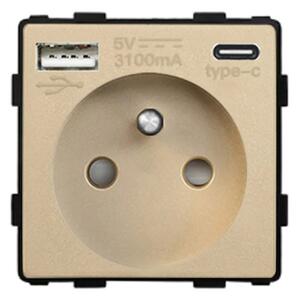 Modul 230V zásuvky s USB nabíječkou R-Socket-16A+USB-G