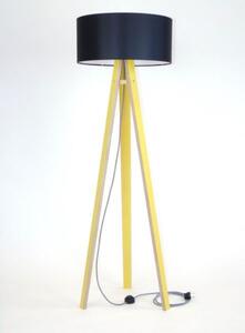 WANDA Stojací lampa 45x140cm - žlutá / černé stínidlo / cik-cak