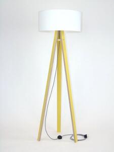 Stojací lampa WANDA 45x140cm - žlutá / bílé stínítko / cik-cak
