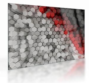 Skleněný obraz - 3D hexagony (70x50 cm)