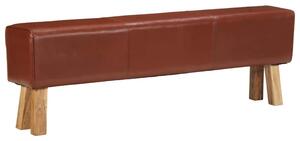 Lavice gymnastický kůň 160 cm hnědá pravá kůže a mangovník 320607