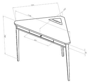 Rohový psací stůl ASHME 114x85x85 cm - bílý
