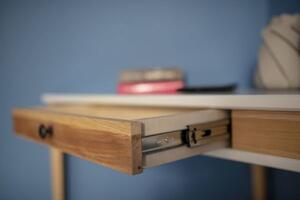 Rohový psací stůl ASHME 114x85x85cm - růžový