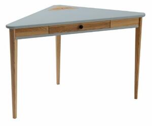 Rohový psací stůl ASHME 114x85x85cm - světle šedý