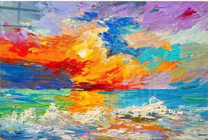 Skleněný obraz 70x50 cm Abstract Sunset – Wallity