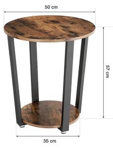 VASAGLE, Konferenční stolek kulatý industriální 50x36x57 cm | černý