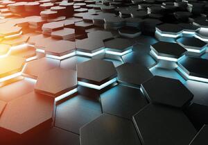Fototapeta vliesová: 3D abstrakce hry hexagonu - 416x254 cm