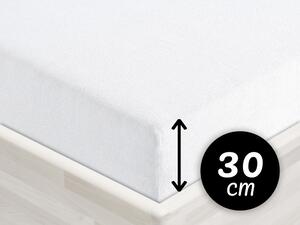 Froté napínací prostěradlo na vysokou matraci FR-031 Bílé 200 x 220 - výška 30 cm