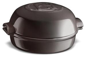 Emile Henry BBQ zapékací nádoba na sýr s víkem 0,55 l, 20 × 18 cm, francouzská keramika, černá 718417B