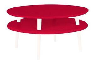 Konferenční stolek UFO Dmr 70 cm x výška 35 cm - červené/bílé nohy