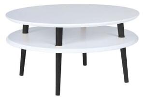 Konferenční stolek UFO Dmr 70 cm x výška 35 cm - bílé/černé nohy