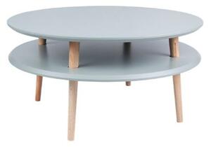 Konferenční stolek UFO Dmr 70 cm x výška 35 cm - tmavě šedá/bílá noha