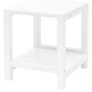 TRIVENTI Noční stolek s podnožkou - bílý / bílé nohy