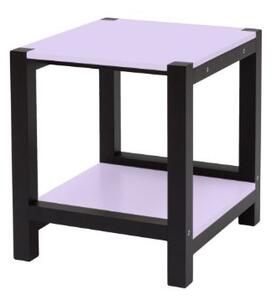 TRIVENTI Noční stolek s podnožkou - tmavě růžová / černé nohy