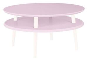 Konferenční stolek UFO Dmr 70 cm x výška 35 cm - růžová/bílá noha