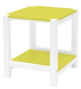 Noční stolek TRIVENTI - žlutý / bílé nohy