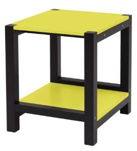 Noční stolek TRIVENTI - žlutý / černé nohy