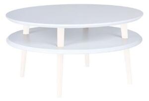 Konferenční stolek UFO Dmr 70 cm x výška 35 cm - bílá/bílé nohy