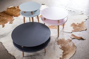 Konferenční stolek UFO Dmr. 70 cm x výška 35 cm - růžová/černá noha