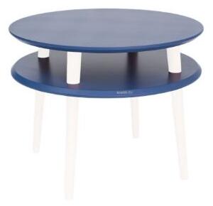 Konferenční stolek UFO Dmr. 57 cm x výška 45 cm - námořnická modř / bílé nohy