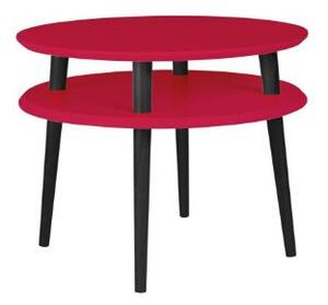 Konferenční stolek UFO Dmr. 57 cm x výška 45 cm - červená / černé nohy
