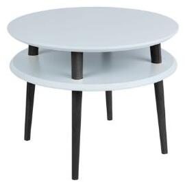 Konferenční stolek UFO Dmr. 57 cm x výška 45 cm - světle šedá/černé nohy