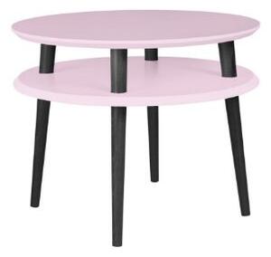 Konferenční stolek UFO Dmr. 57 cm x výška 45 cm - růžová/černá noha