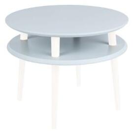 Konferenční stolek UFO Dmr. 57 cm x výška 45 cm - světle šedá/bílá noha
