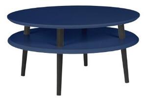 Konferenční stolek UFO Dmr. 70 cm x výška 35 cm - námořnická modř / černé nohy