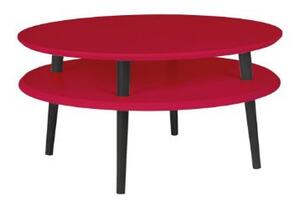 Konferenční stolek UFO Dmr. 70cm x výška 35cm - červená / černé nohy