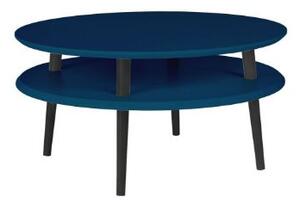 Konferenční stolek UFO Dmr. 70 cm x výška 35 cm - petrolejově modrá / černé nohy