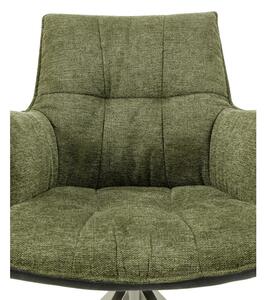 ŽIDLE S PODRUČKAMI, nerezová ocel, mikrovlákno, vzhled lnu, antracitová, zelená Novel - Jídelní židle