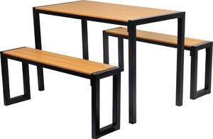 Set GARDIVA záhradný, stôl 118x58x75,5 cm, 2x lavička 108x25x45 cm