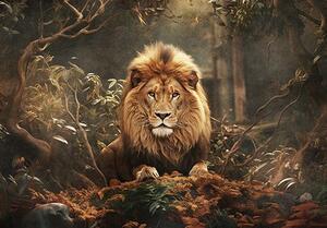 Fototapeta vliesová: Animals Cats Lion - 152,5x104 cm