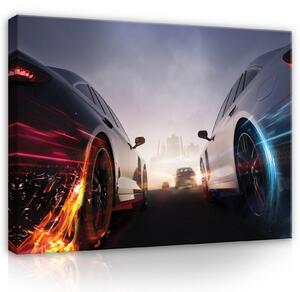 Obraz na plátně: Sports Cars Gaming Street Racing - 100x75 cm