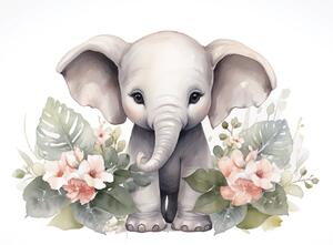 Fototapeta vliesová: For Kids Little Elephant - 208x146 cm