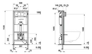 LAUFEN H8946600000001 - Podomítkový modul pro závěsné WC LIS