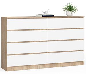 Ak furniture Komoda Inbia K 160 cm dub sonoma/bílá