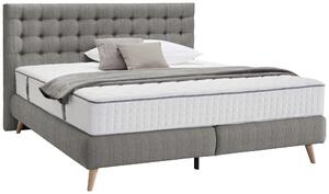 POSTEL BOXSPRING, 120/200 cm, textil, světle šedá Carryhome - Postele boxspring