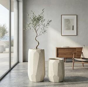 Dekorační květináč VIREO sand 48 x 36 cm - Krémová - 31 - 50 cm - Skleněná vlákna - 31 do 50cm