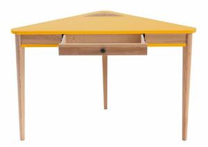 ASHME Rohový psací stůl 114x85x85cm - žlutý