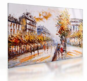 Skleněný obraz - Ulice v Paříži (70x50 cm)